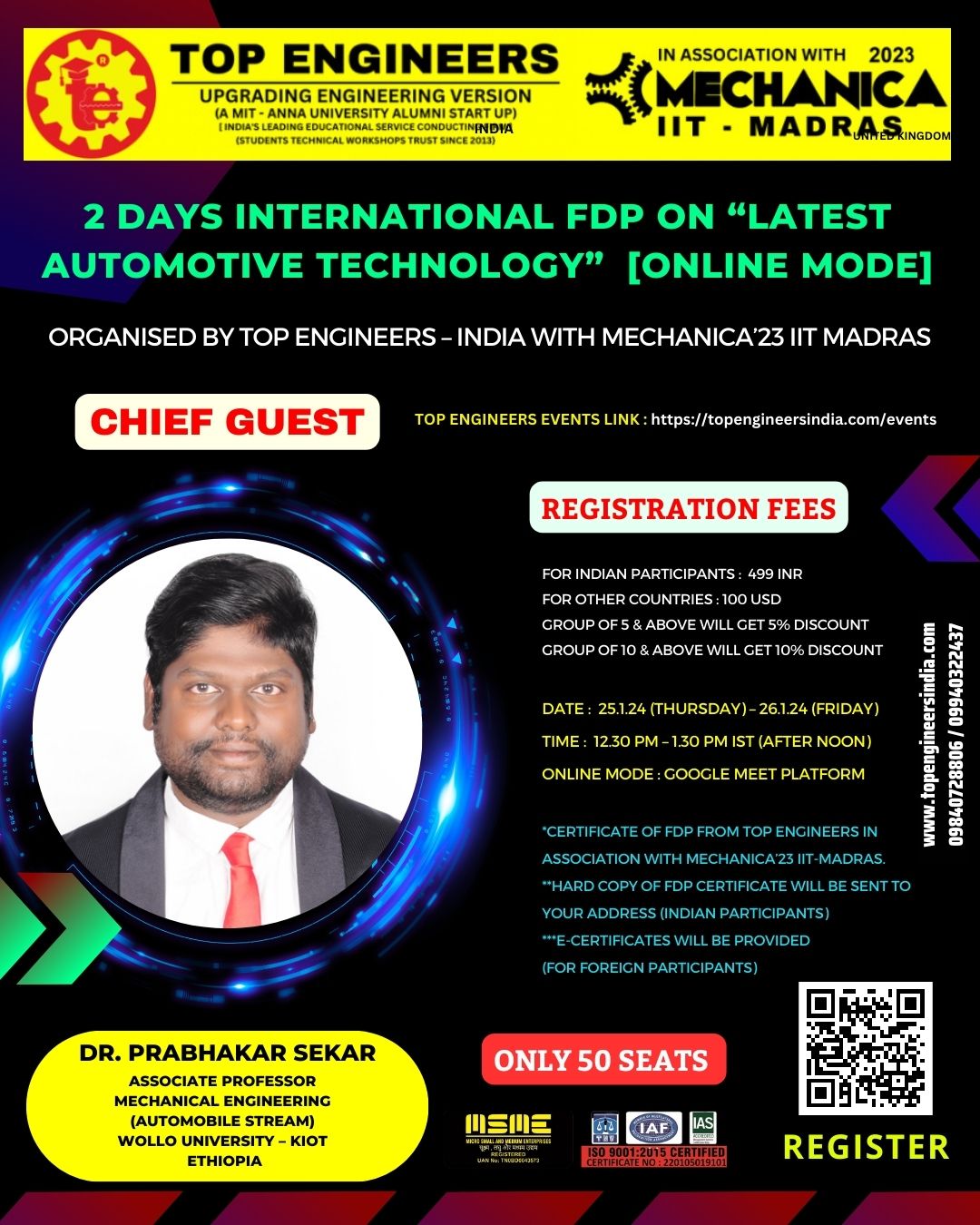 2 Days International FDP on Latest Automotive Technology [online Mode] 2024